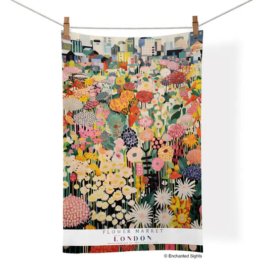 Flower Market Cotton Tea Towel