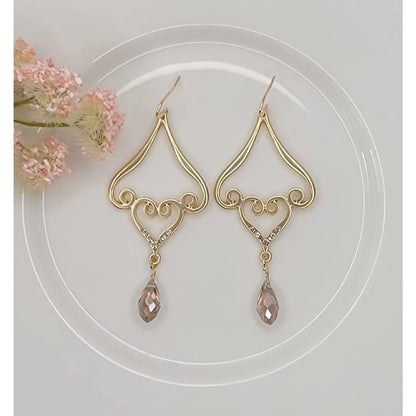 Scroll Heart Dangle Earrings