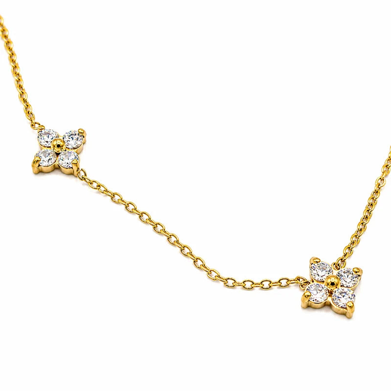 Cz Flower Necklace Sale price