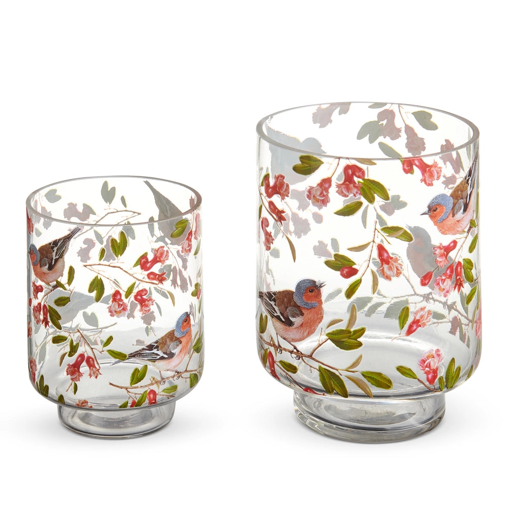 Floral Bird Pattern Containers 2 pc