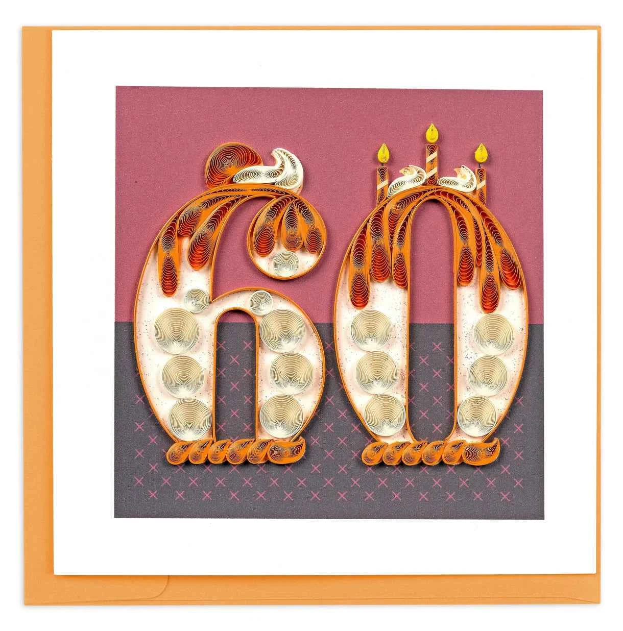 Quilled Birthday Milestone Greeting Card - 60