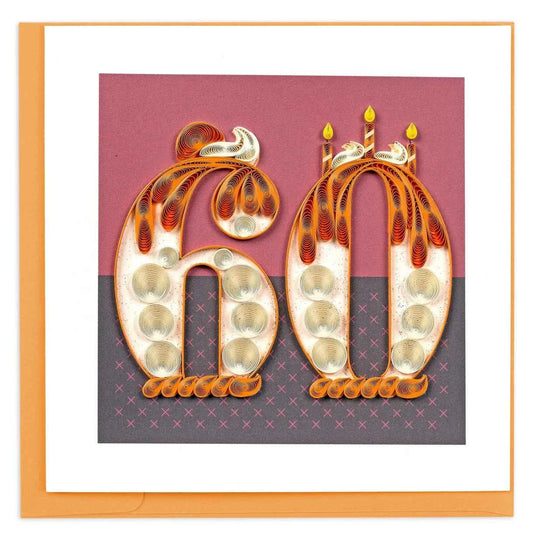 Quilled Birthday Milestone Greeting Card - 60