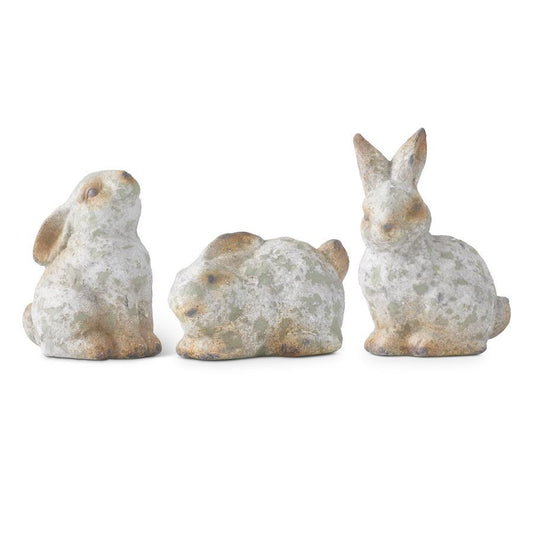 Assorted Textured Brown Resin Rabbits