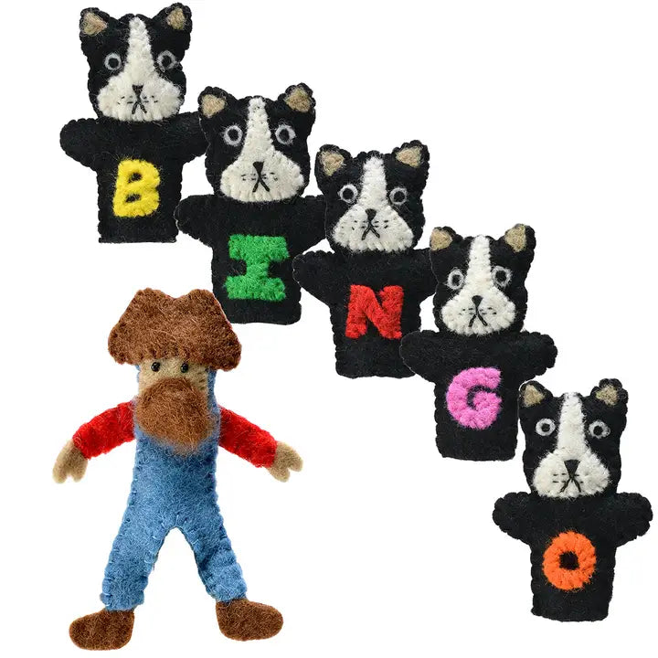Felted Bingo Finger Puppets (6 in A Set)