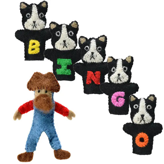 Felted Bingo Finger Puppets (6 in A Set)