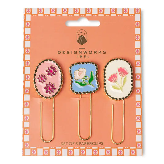 Set of 3 Paperclips - Framed Floral