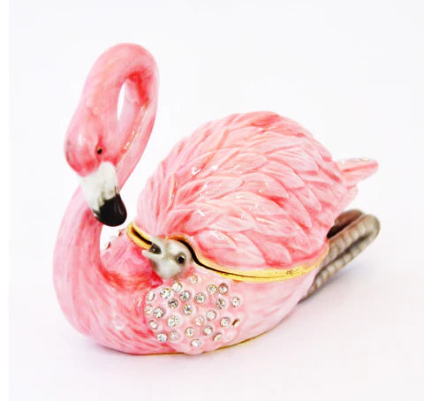 pink flamingo with baby