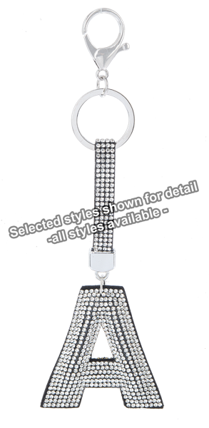 Sparkle Monogram Key Ring - P