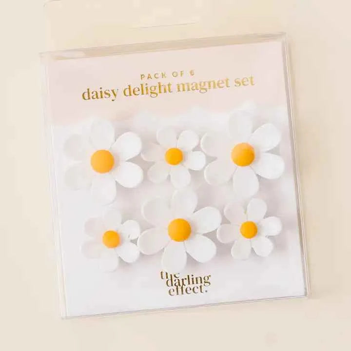 Daisy Delight Magnet Set–White