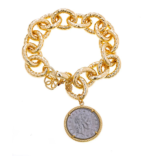 Lexi Hammered Chain Bracelet 18K Gold Plated