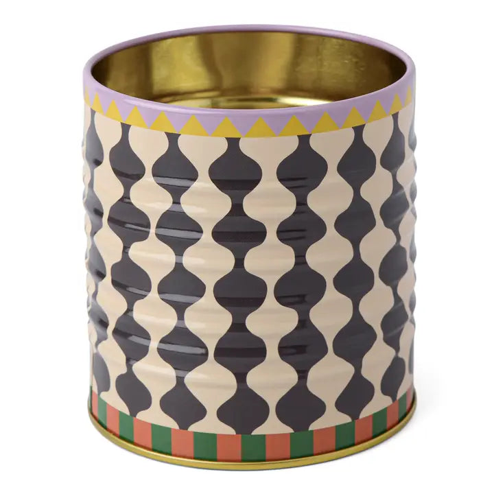 A Dopo Black & White Wavy Storage Tin