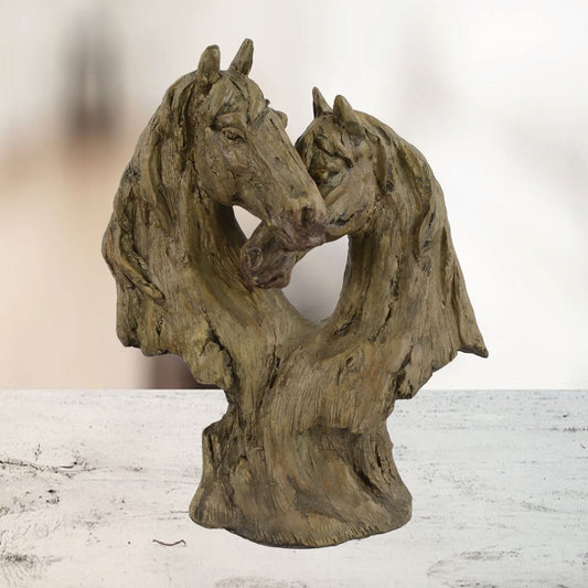 Wooden double horse head sculpture- various design