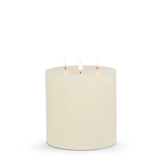 6" X 6" Ivory Triflame Candle