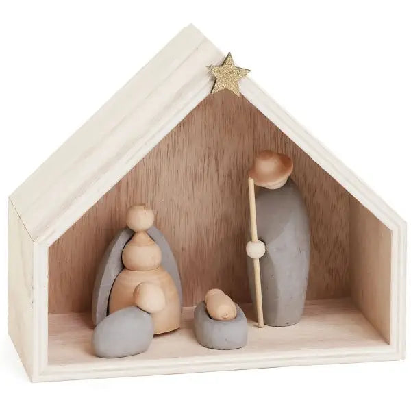 Natural Wood Small Nativity Scene
