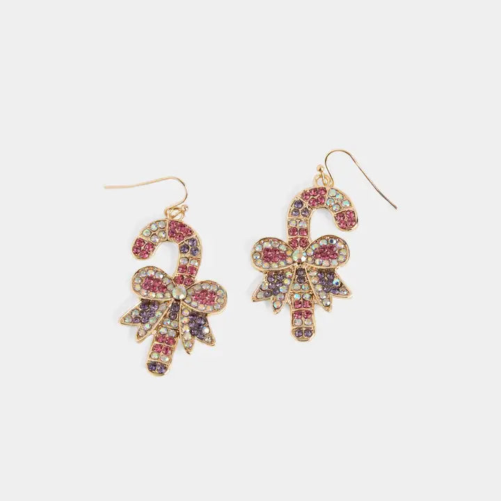 Dazzling Candy Canes Earrings-Christmas