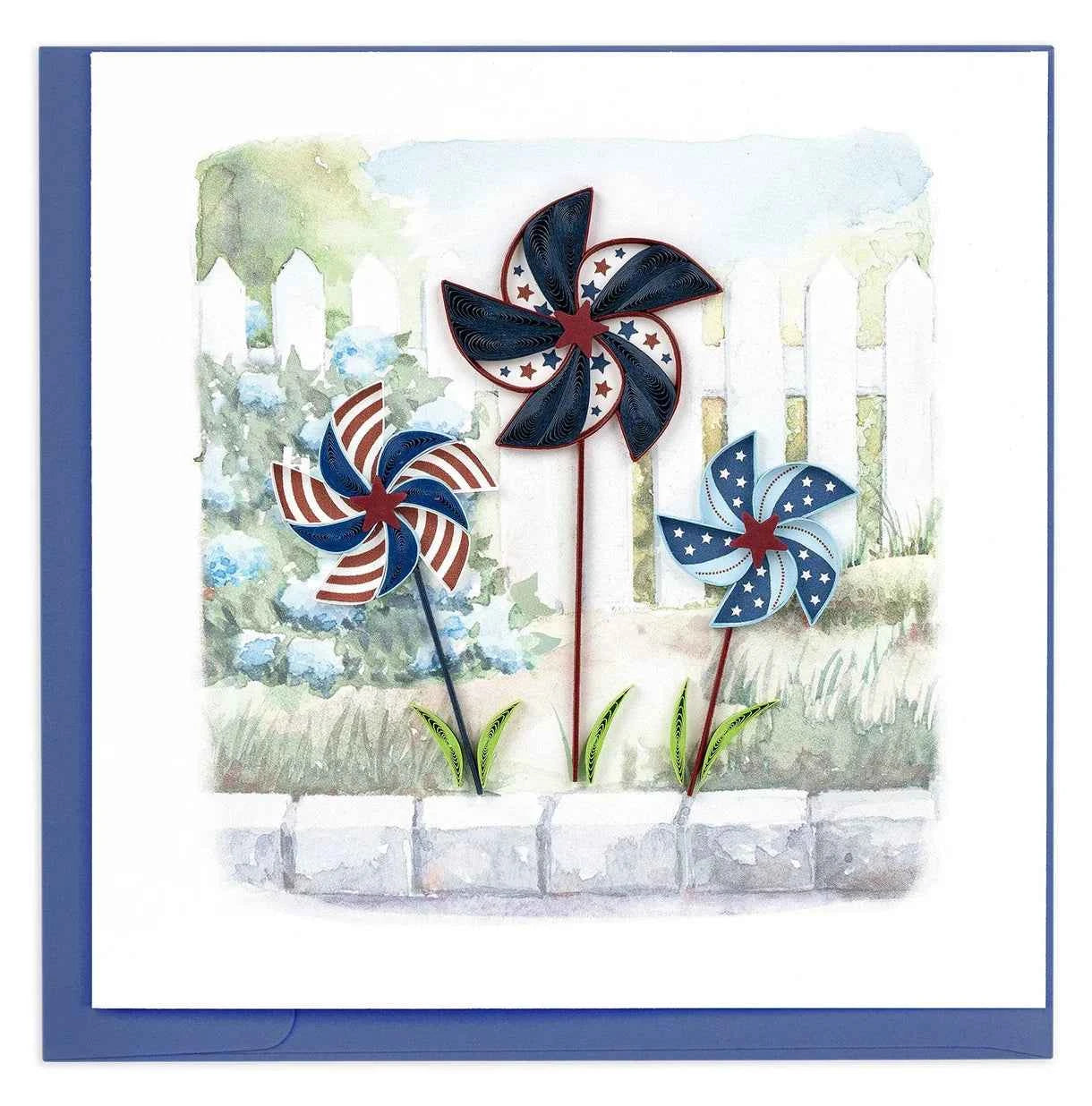 Quilled 4th of July Pinwheels Greeting Card