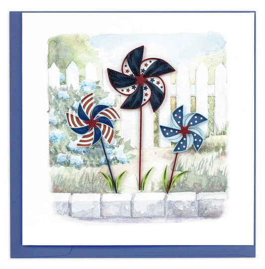Quilled 4th of July Pinwheels Greeting Card