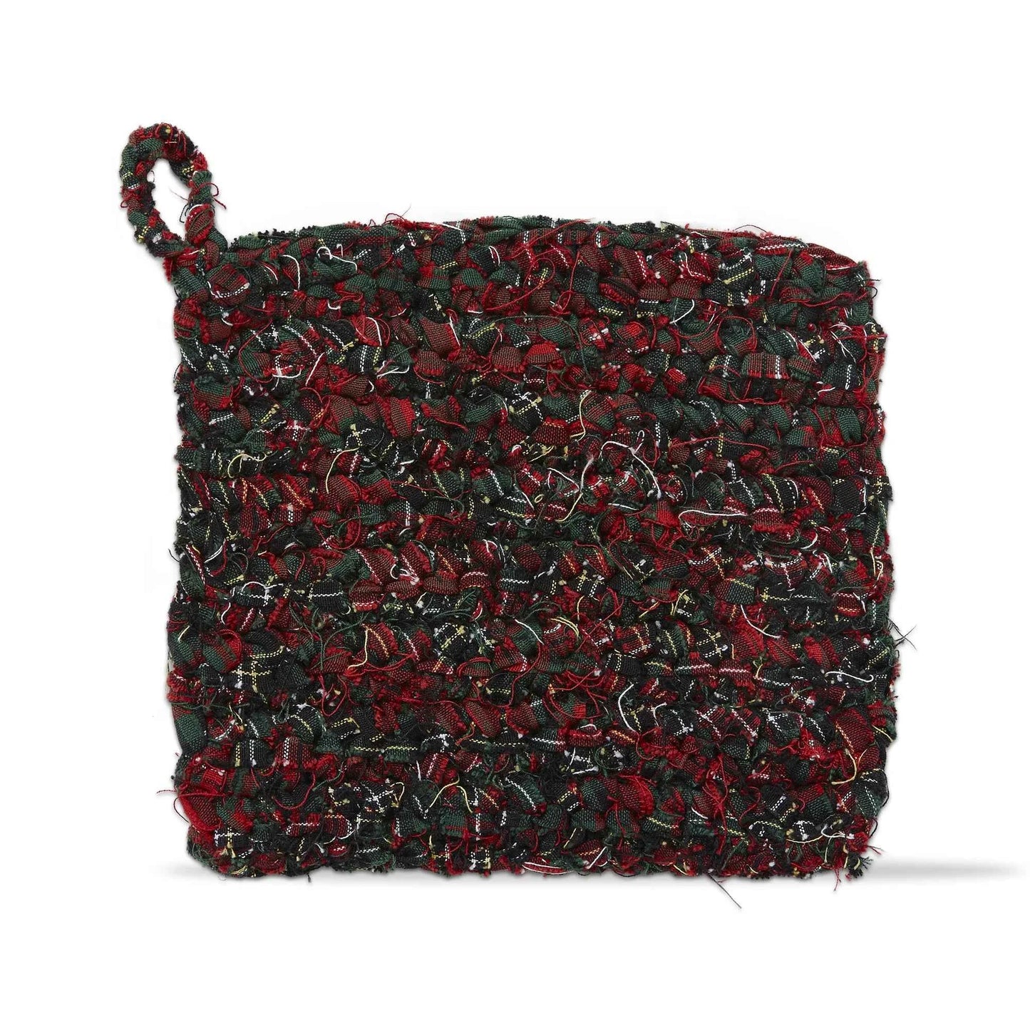 Chindi Crochet Plaid Potholder