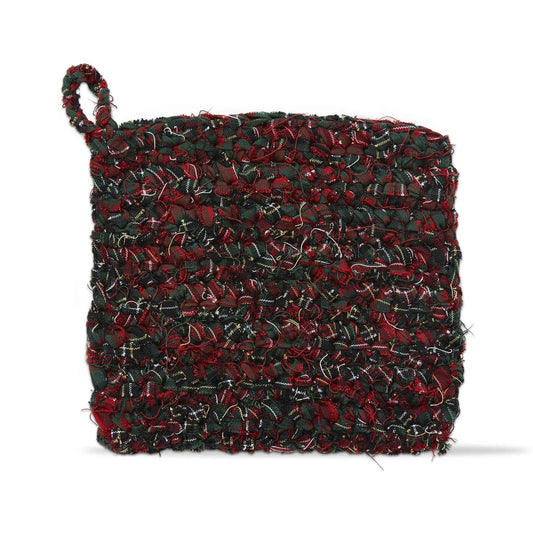 Chindi Crochet Plaid Potholder