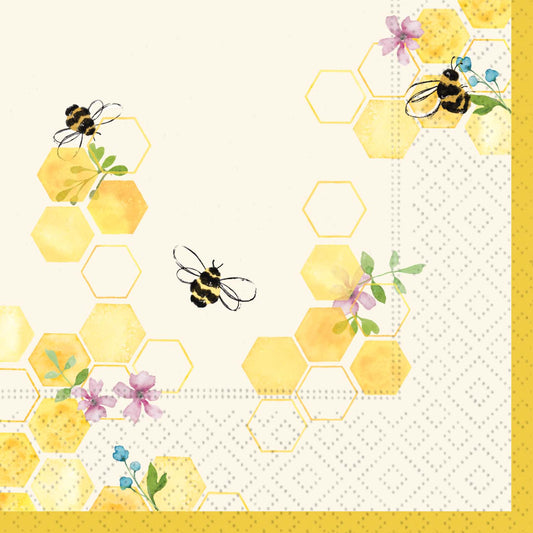 Bumble and Bloom Beverage Napkin