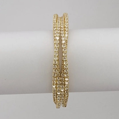 Four Strand Rhinestone Cuff  Bracelet.