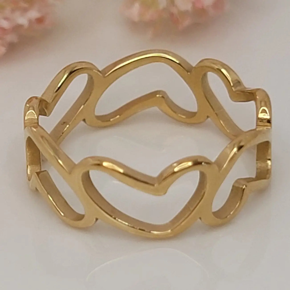 Heart Band Stainless Steel  Ring