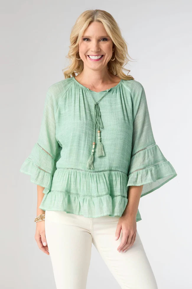 Susan Flutter Sleeve Top