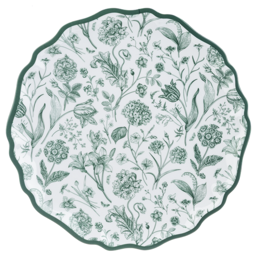 Green Botanical Dinner Plate