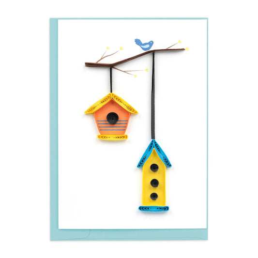 Quilled Birdhouses Gift Enclosure Mini Card