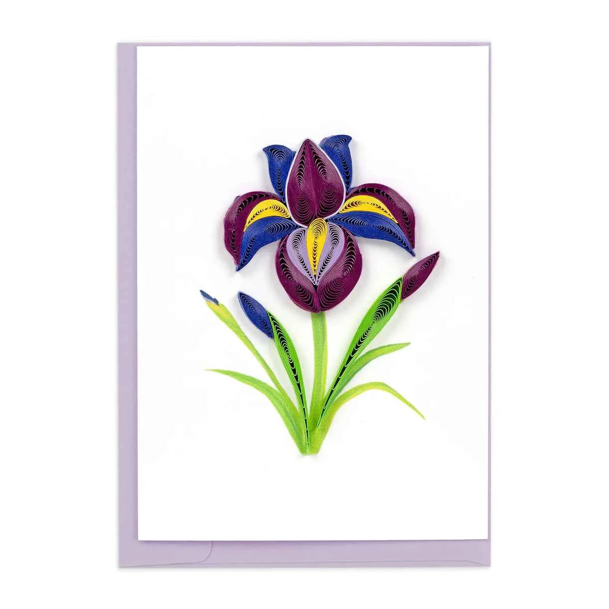Quilled Iris Flower Enclosure Mini Card
