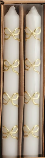 Gold Christmas Taper Candle - Assorted