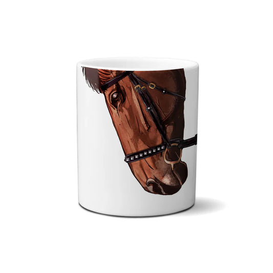 Brown Horse with Bridle by Snout Mugs