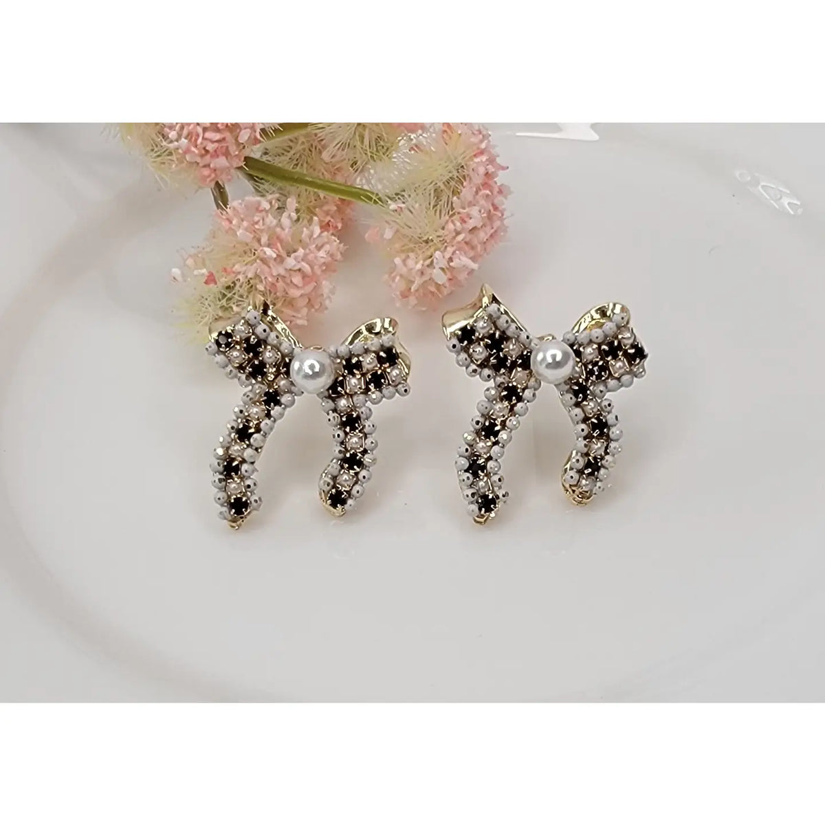 Handmade Ribbon Post Earrings
