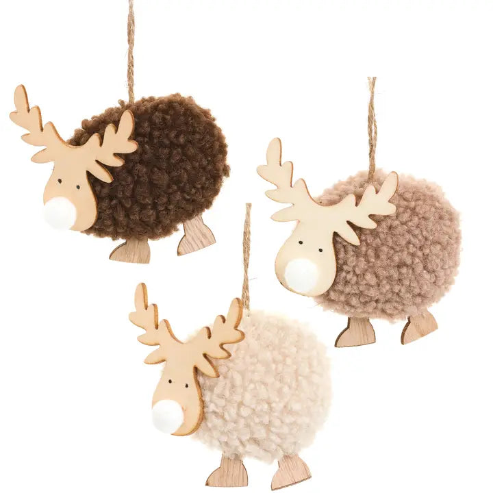 Ornament - S/3 Deers 3x3