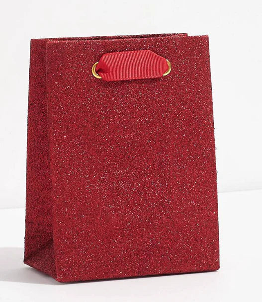 Solid Glitter (Red) Mini Gift Bag