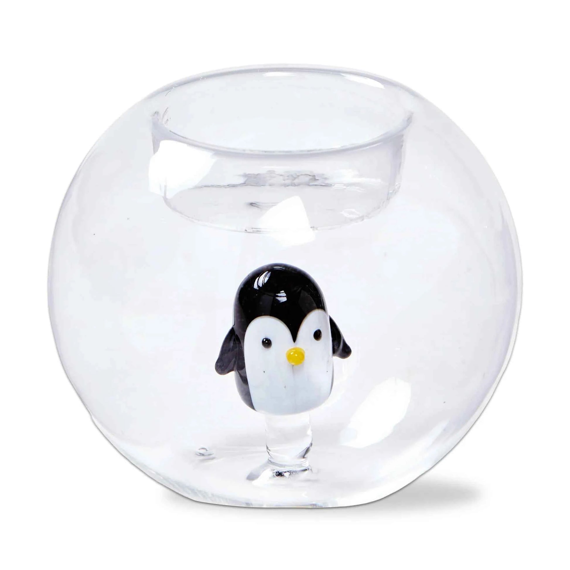 Penguin Globe Tealight Holder