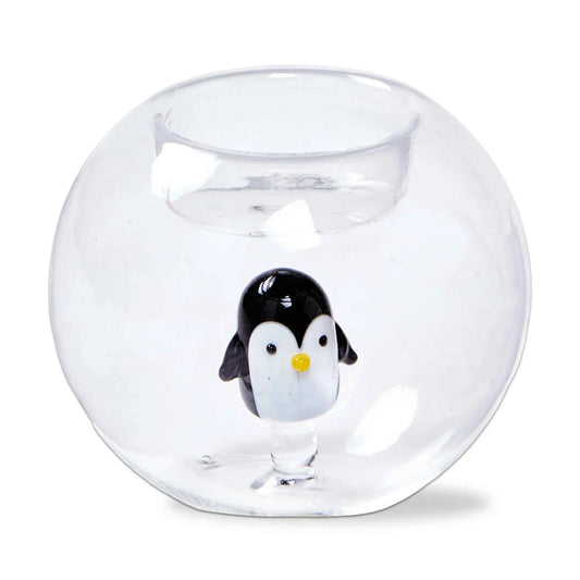 Penguin Globe Tealight Holder