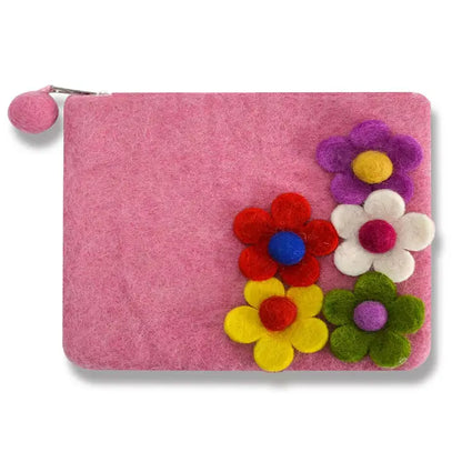Five Side Flower Zip Coin Purses -Assorted