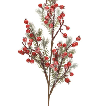 Faux Spray Frost Berries - 5X26