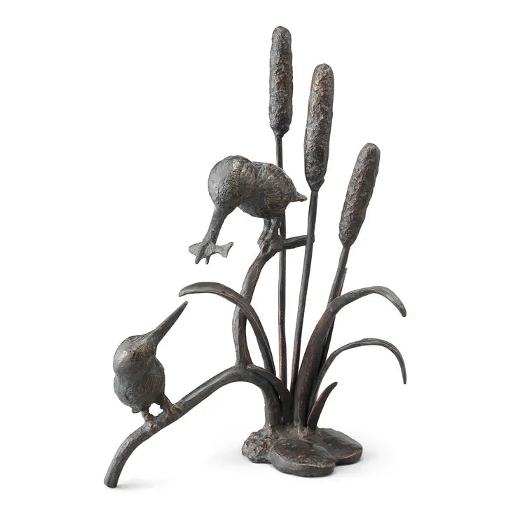 Feeding Kingfisher Couple Sculpture