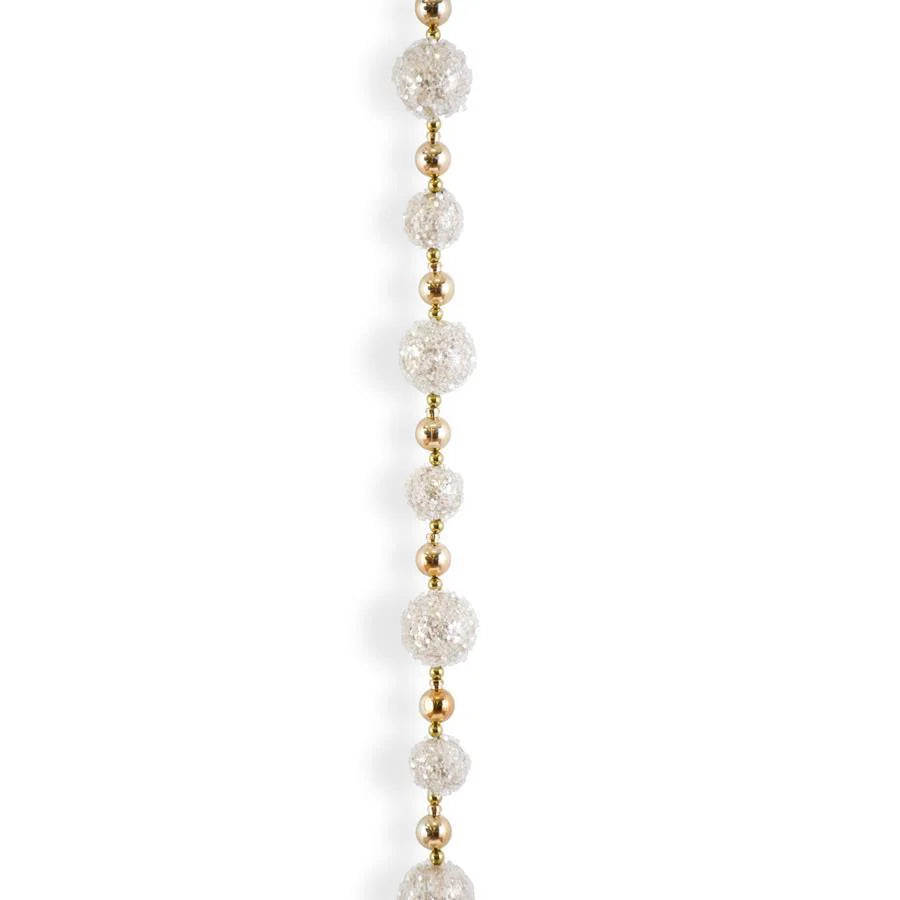 Gold and Copper Iced Bead Ball Garland-70"
