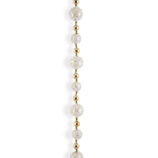 Gold and Copper Iced Bead Ball Garland-70"