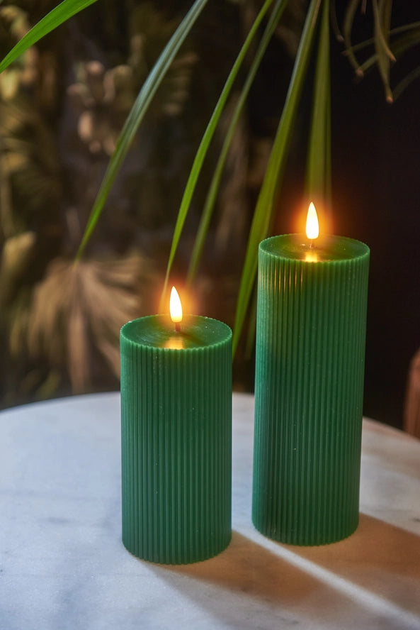 Ribbed Pillar Candles