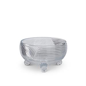 7.25 Inch Line Pressed Footed Lidded Dish