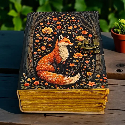 Handmade Leather Grimoire Book– fox