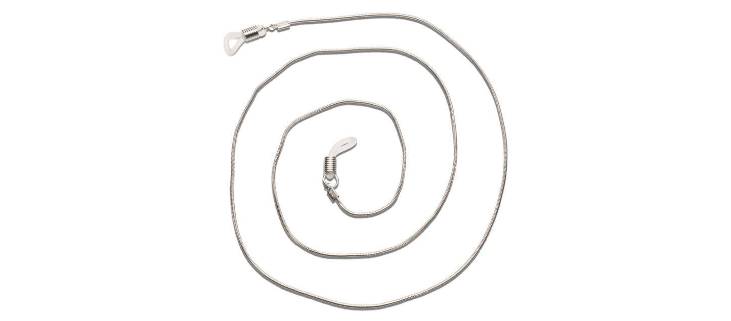 Silver toned eyewear chain