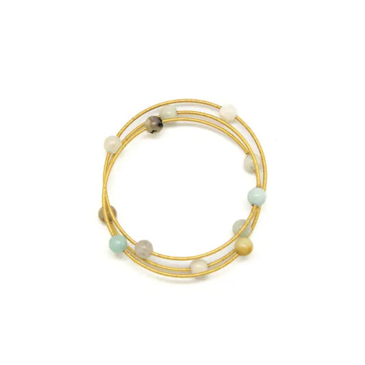 Gold cord wrap bracelet with stones (assorted, sold separately)