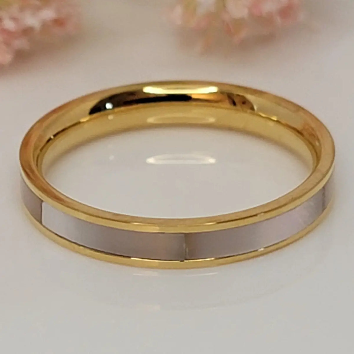 Mother of Pearl Stainless Steel Ring