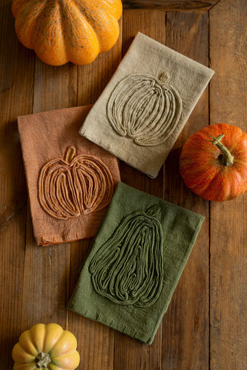 Set of 3 Embroidered Thanksgiving Tea Towels