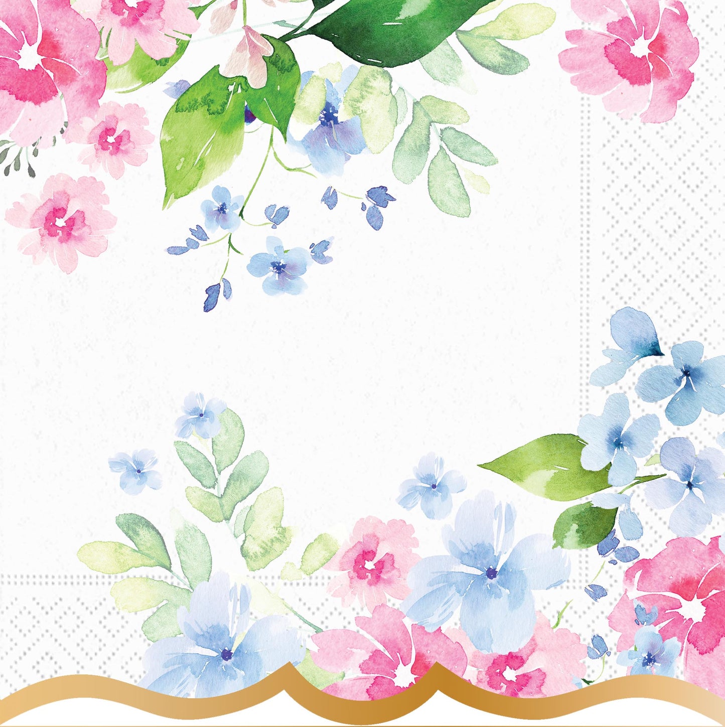 Pretty Florals in Pink and Blue Luncheon Napkin